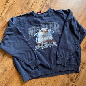 Vintage Navy Blue 90s crewneck sweatshirt with eagle graphic